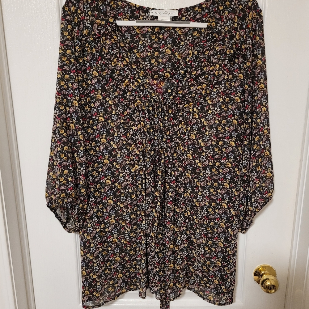 (4X) Blouse With Elbow Length Sleeve